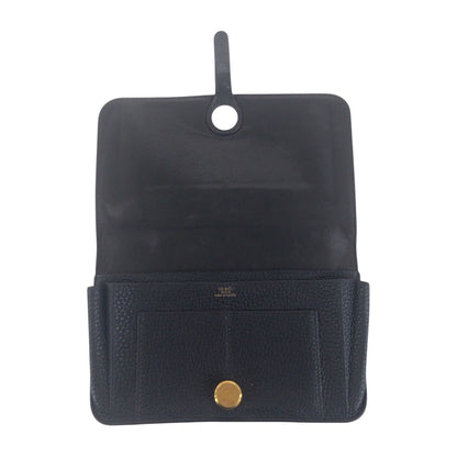 Hermes Long Wallet Purse Taurillon Clemence Black Goldmetal Long Wallet Purse Long Wallet Unisex