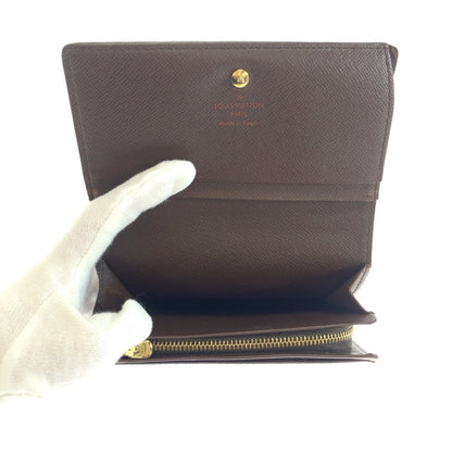 Louis Vuitton Bifold Wallet N61730 Pvc Brown Gold Metal Folding Wallet Compact Wallet Damier L-Zip