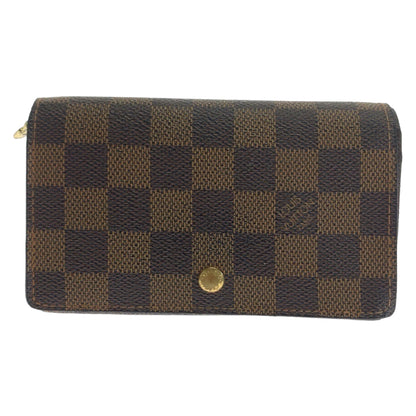 Louis Vuitton Bifold Wallet N61730 Pvc Brown Gold Metal Folding Wallet Compact Wallet Damier L-Zip