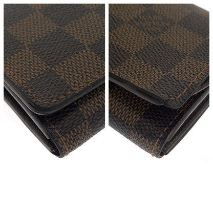 Louis Vuitton Bifold Wallet N61730 Pvc Brown Gold Metal Folding Wallet Compact Wallet Damier L-Zip
