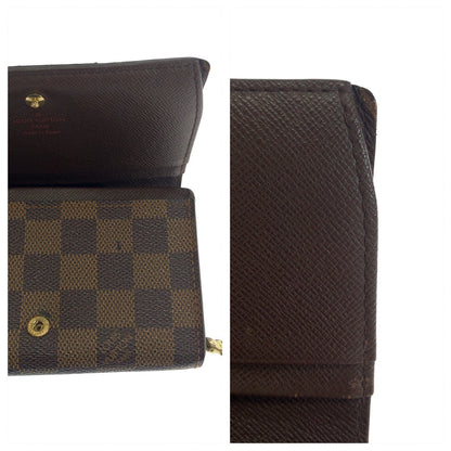 Louis Vuitton Bifold Wallet N61730 Pvc Brown Gold Metal Folding Wallet Compact Wallet Damier L-Zip