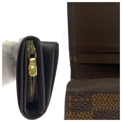 Louis Vuitton Bifold Wallet N61730 Pvc Brown Gold Metal Folding Wallet Compact Wallet Damier L-Zip