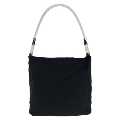 Prada Shoulder Bag Nylon, Plastic Black Silvermetal Test Triangle With Logo Women