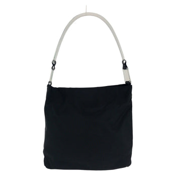 Prada Shoulder Bag Nylon, Plastic Black Silvermetal Test Triangle With Logo Women