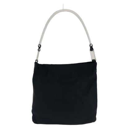 Prada Shoulder Bag Nylon, Plastic Black Silvermetal Test Triangle With Logo Women