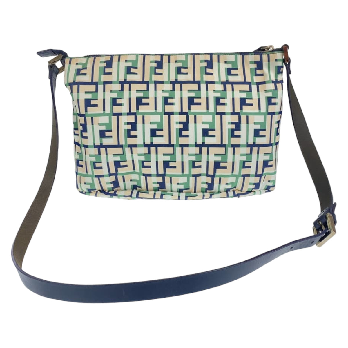 Fendi Shoulder Bag Canvas Green Pink Navy Crossbody Shoulder Bag Messenger Bag Zucca Pattern Ff