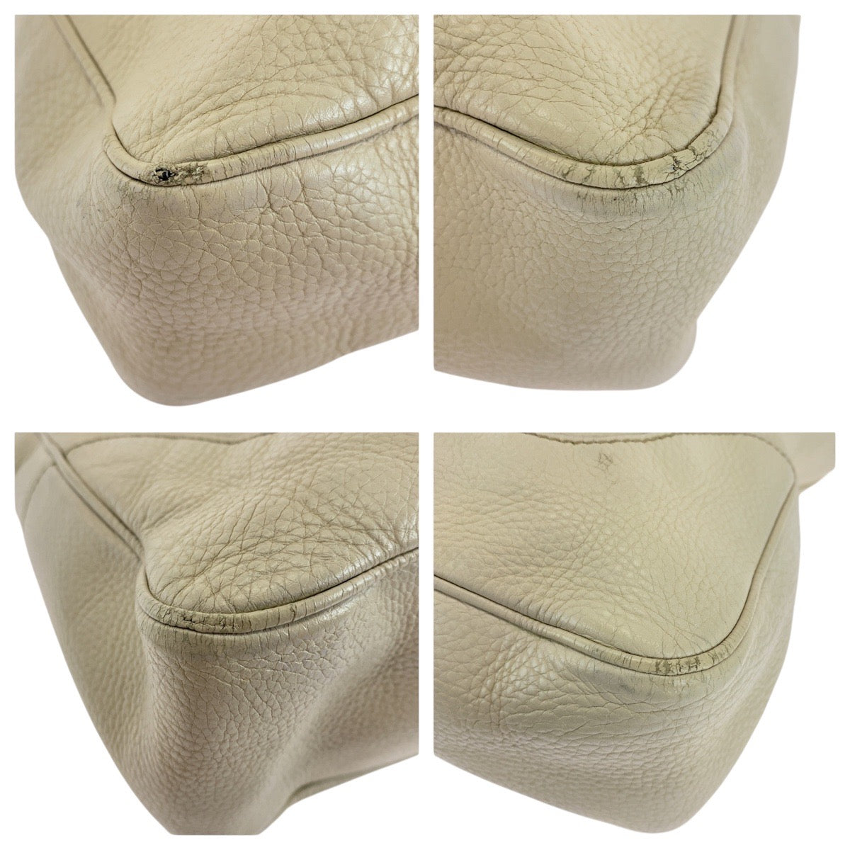 Gucci Shoulder Bag 282315 Leather Ivory Gold Metal Shoulder Bag Handbag 2Way Bamboo Women