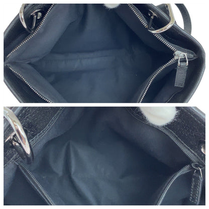 Gucci Tote Bag 120837 Gg Canvas, Leather Black Silvermetal Tote Bag Shoulder Bag Women