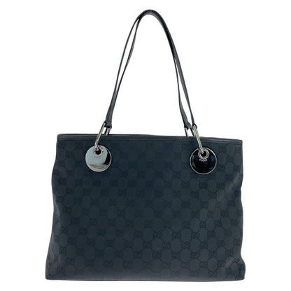 Gucci Tote Bag 120837 Gg Canvas, Leather Black Silvermetal Tote Bag Shoulder Bag Women