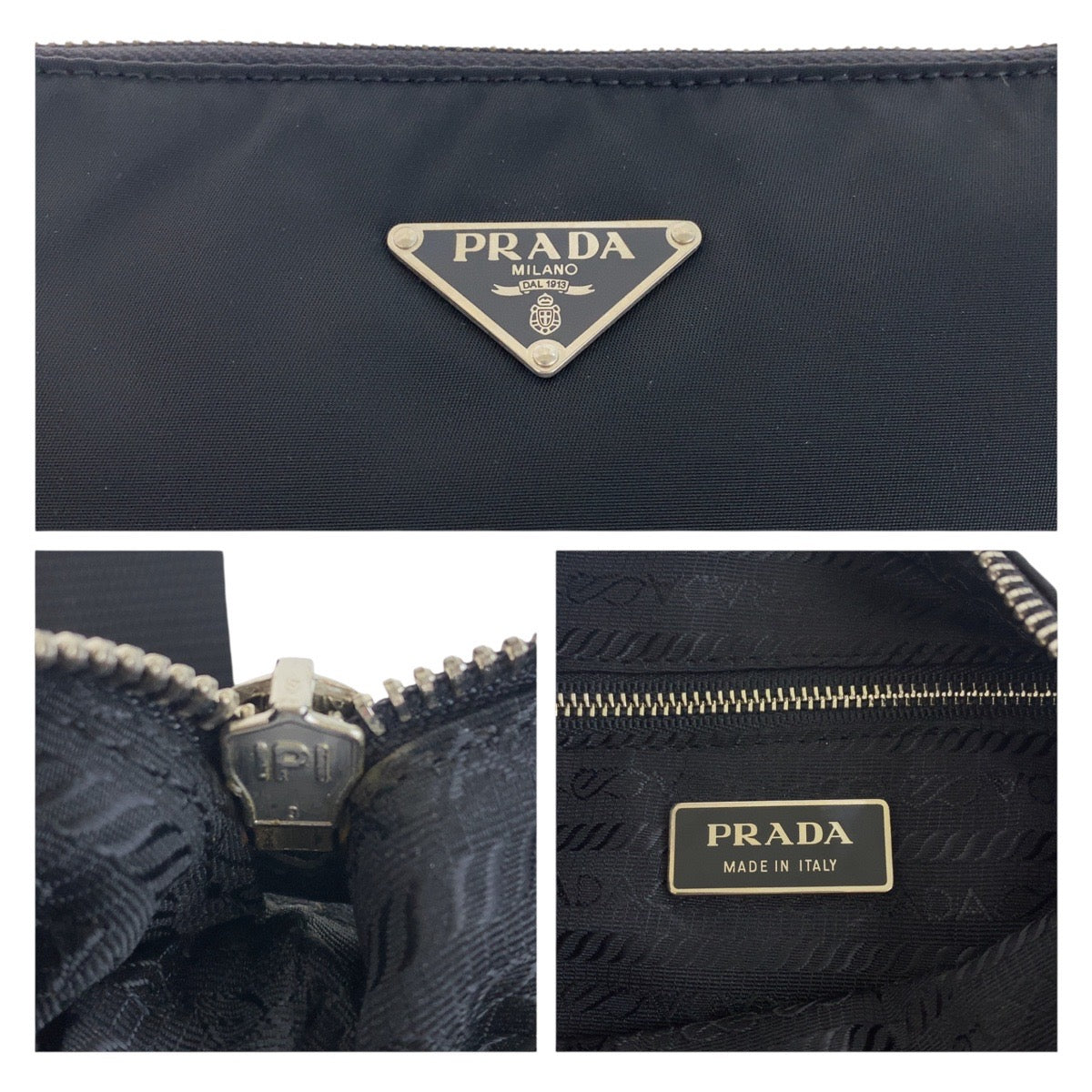 Prada Shoulder Bag Nylon, Enamel Black Shoulder Bag Pochette Test Triangle With Logo Women