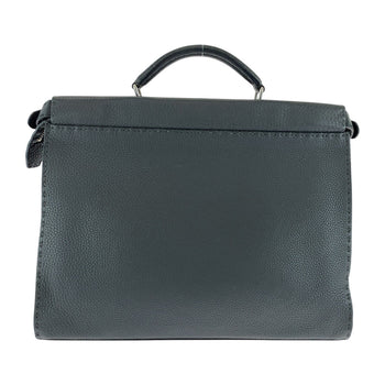 Fendi Business Bag 7Va406 Leather Gray Business Bag Briefcase Celeria Peekaboo Mens