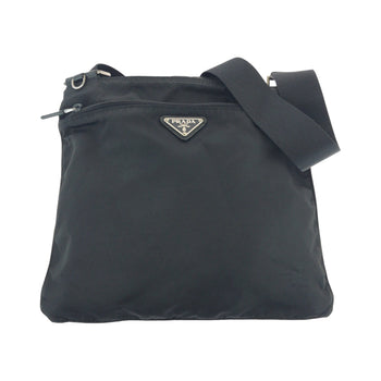 Prada Shoulder Bag Bt7372 Nylon Black Shoulder Bag Sacoche Test Triangle With Logo Women