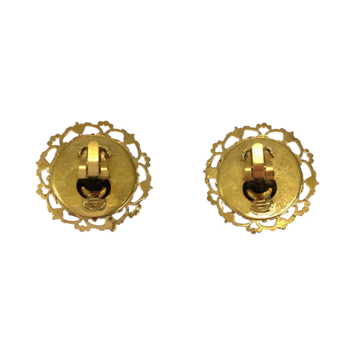 Chanel Earring Metal Gold White Lava Coco Mark Baroque Pearl