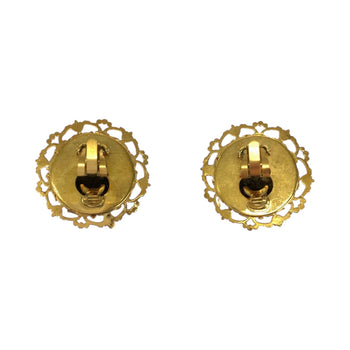 Chanel Earring Metal Gold White Lava Coco Mark Baroque Pearl