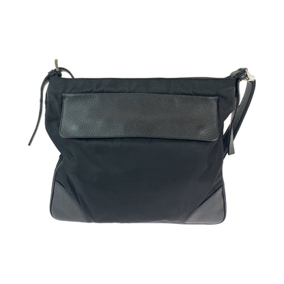 Prada Shoulder Bag Nylon, Leather Black Silvermetal Shoulder Bag Messenger Bag Tessuto Vitello Dino