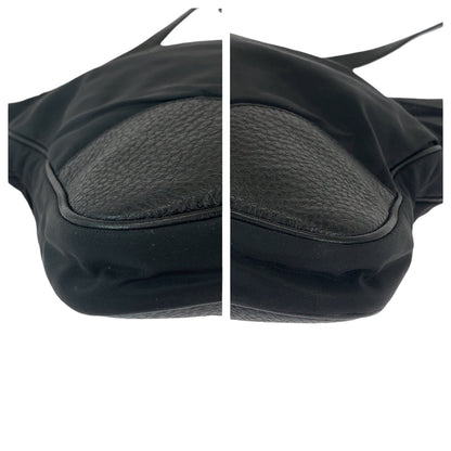 Prada Shoulder Bag Nylon, Leather Black Silvermetal Shoulder Bag Messenger Bag Tessuto Vitello Dino
