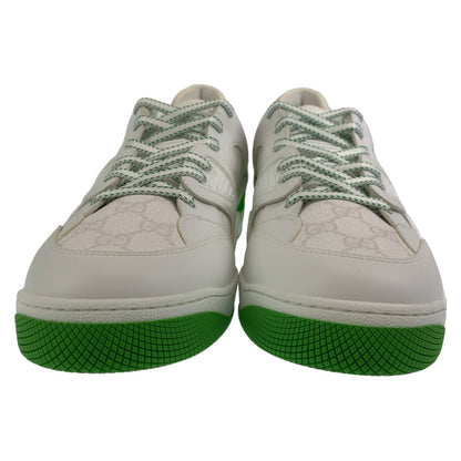 Gucci Sneakers 700290 Leather White Green Sneakers Basketball Shoes Basket Gg Pattern Mens 11
