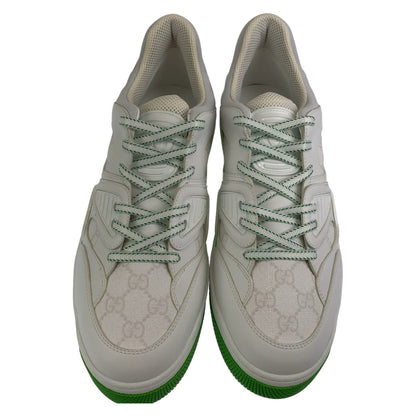 Gucci Sneakers 700290 Leather White Green Sneakers Basketball Shoes Basket Gg Pattern Mens 11