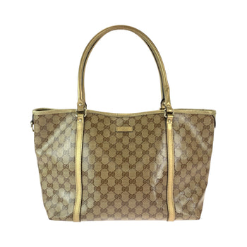 Gucci Tote Bag 197953 Gg Supreme Canvas Brown Gold Gold Metal Tote Bag Shoulder Bag Gg Crystal Women