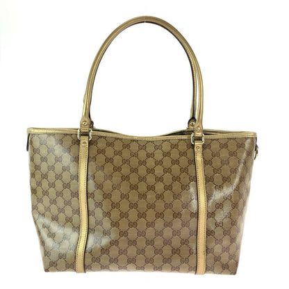 Gucci Tote Bag 197953 Gg Supreme Canvas Brown Gold Gold Metal Tote Bag Shoulder Bag Gg Crystal Women