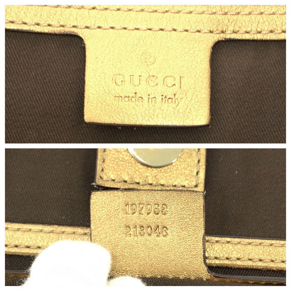 Gucci Tote Bag 197953 Gg Supreme Canvas Brown Gold Gold Metal Tote Bag Shoulder Bag Gg Crystal Women
