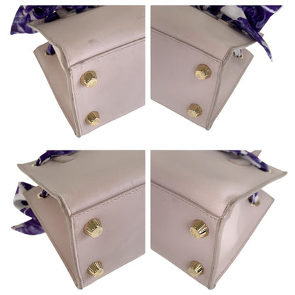 Salvatore Ferragamo Shoulder Bag Ee21 G914 Leather Pink White Gold Metal Shoulder Bag Handbag 2Way