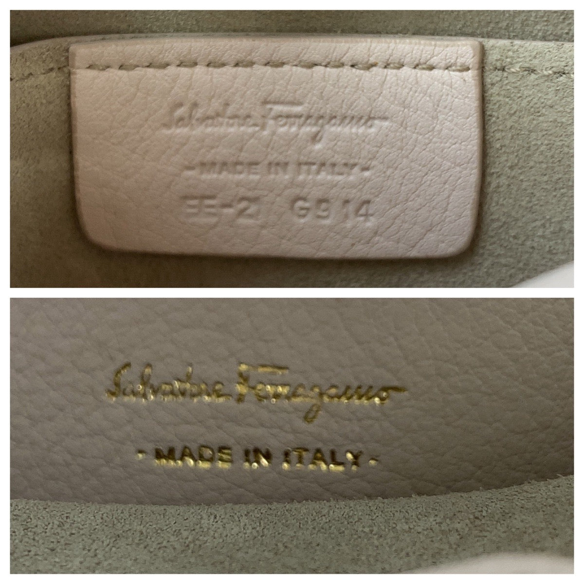 Salvatore Ferragamo Shoulder Bag Ee21 G914 Leather Pink White Gold Metal Shoulder Bag Handbag 2Way
