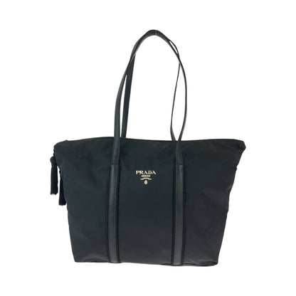 Prada Tote Bag Br3920 Nylon Black Silvermetal Tote Bag Shoulder Bag Test Triangle With Logo Fringe