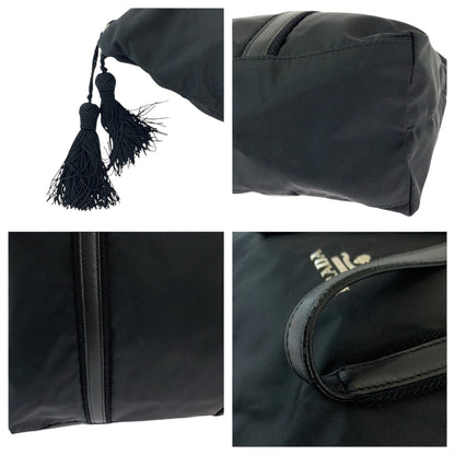 Prada Tote Bag Br3920 Nylon Black Silvermetal Tote Bag Shoulder Bag Test Triangle With Logo Fringe