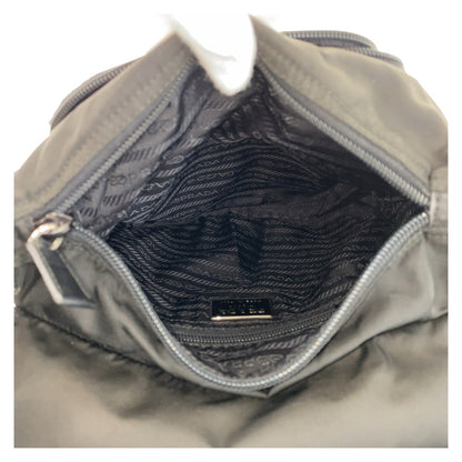 Prada Shoulder Bag Nylon, Leather Black Silvermetal Shoulder Bag Messenger Bag Test Triangle With