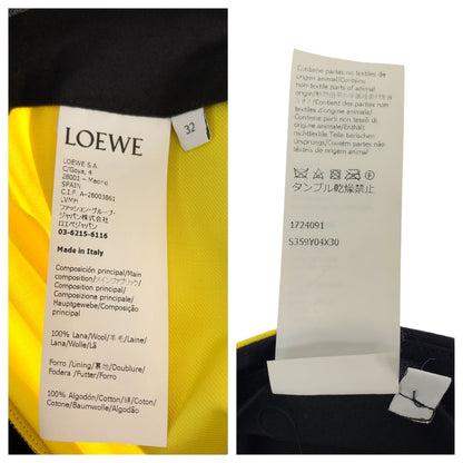 Loewe Pants S359Y04X30 Wool Black Yellow Wide Pants Baggy Pants Wide Pants Baggy Pants Women 32