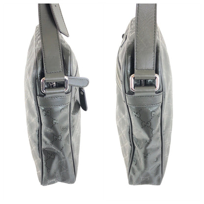 Gucci Shoulder Bag 201448 Leather Khaki Silver Metal Gg Implementation