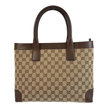 Gucci Tote Bag 002 1119 Gg Canvas, Leather Beige Brown Tote Bag Handbag Women
