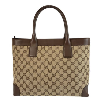 Gucci Tote Bag 002 1119 Gg Canvas, Leather Beige Brown Tote Bag Handbag Women
