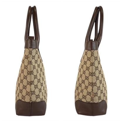 Gucci Tote Bag 002 1119 Gg Canvas, Leather Beige Brown Tote Bag Handbag Women
