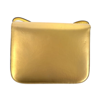 Celine Shoulder Bag Leather Gold Metal Shoulder Bag Pochette Women