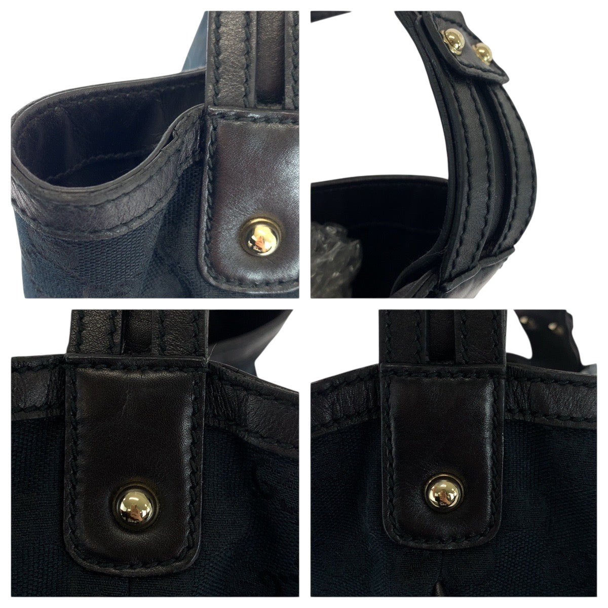 Gucci Shoulder Bag 170414 Gg Canvas Black Goldmetal Hobo Shoulder Bag Women