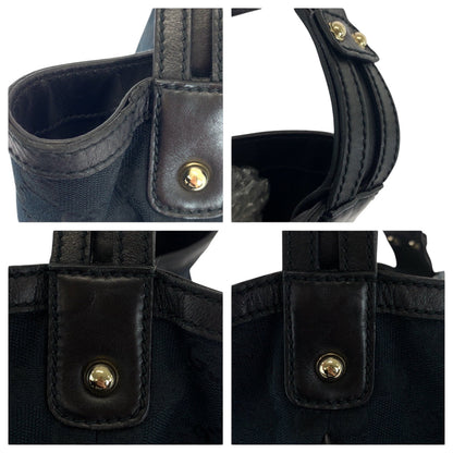 Gucci Shoulder Bag 170414 Gg Canvas Black Goldmetal Hobo Shoulder Bag Women
