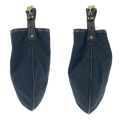 Gucci Shoulder Bag 170414 Gg Canvas Black Goldmetal Hobo Shoulder Bag Women