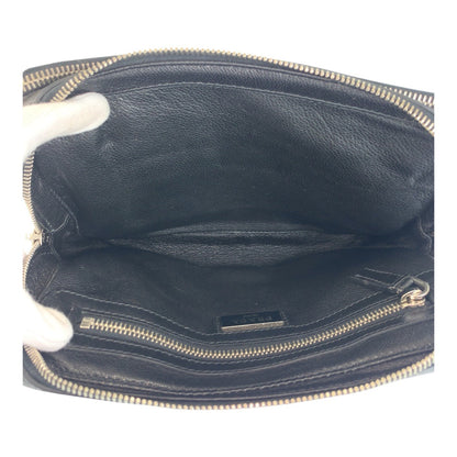 Prada Clutch Bag Leather Black Silvermetal Clutch Bag Business Bag Triangle With Logo Mens