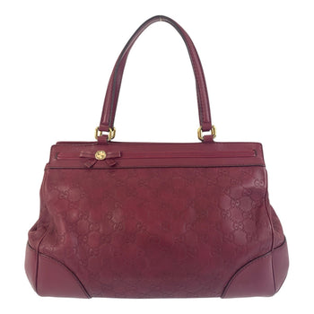 Gucci Tote Bag 257063 Leather Wine Red Gold Metal Tote Bag Shoulder Bag Guccisima Mayfair Women