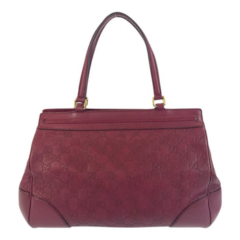 Gucci Tote Bag 257063 Leather Wine Red Gold Metal Tote Bag Shoulder Bag Guccisima Mayfair Women