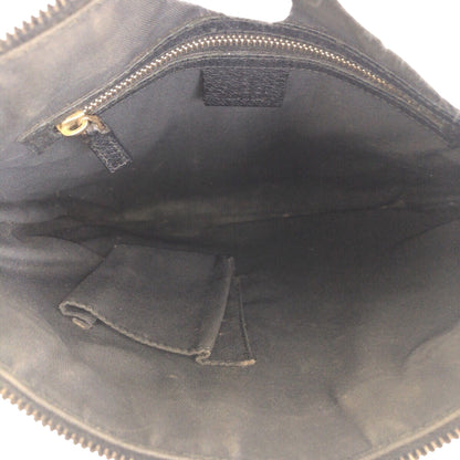 Gucci Shoulder Bag 120893 Gg Canvas, Leather Black Goldmetal Shoulder Bag Pochette Studs Women