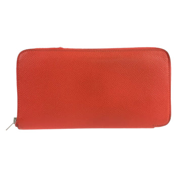 Hermes Long Wallet Purse Epsom Red Orange Long Wallet Purse Zip Around Azap Long Silk In Women
