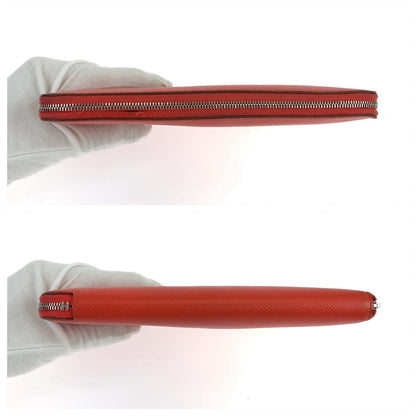Hermes Long Wallet Purse Epsom Red Orange Long Wallet Purse Zip Around Azap Long Silk In Women