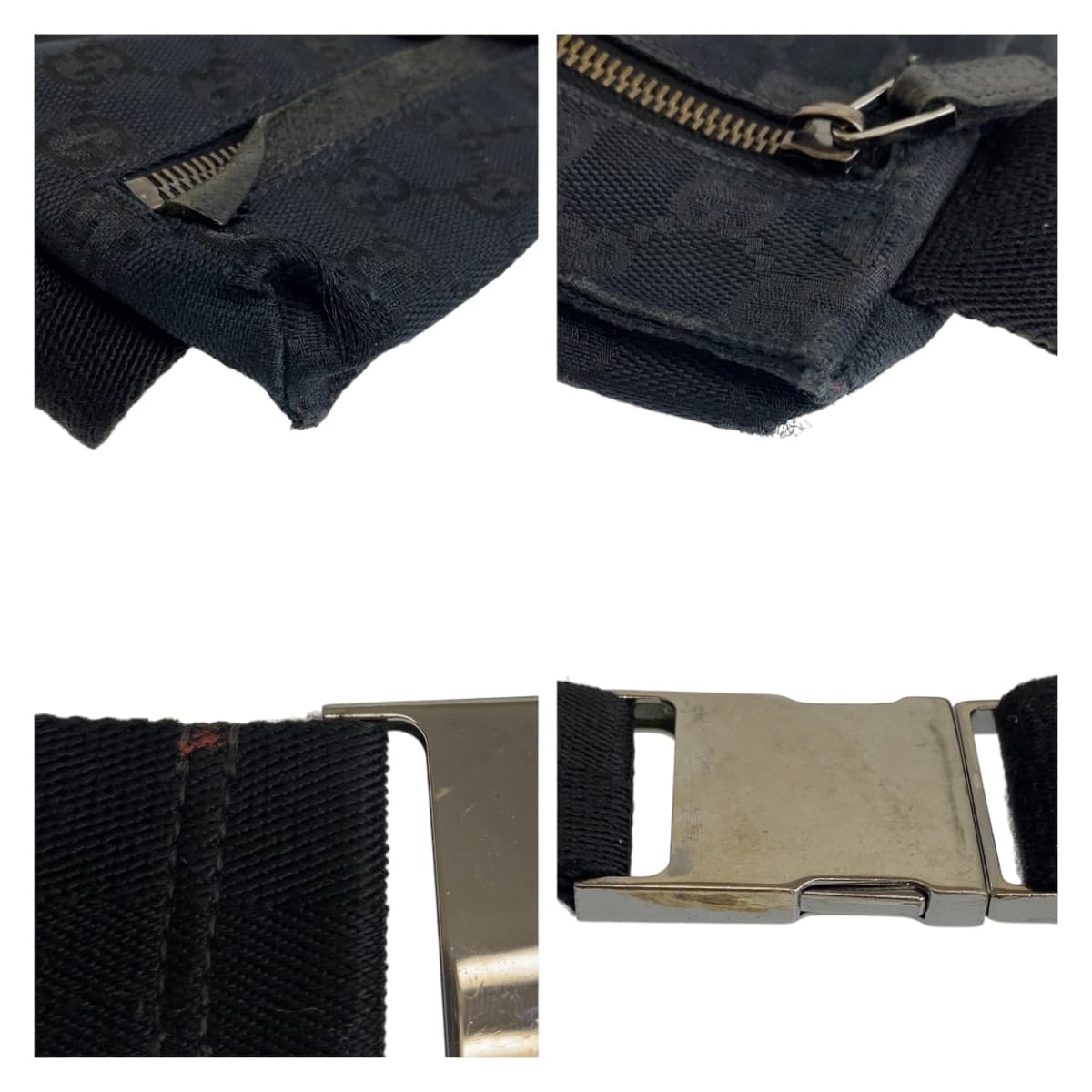 Gucci Waist Bag 28566 Gg Canvas Black Silvermetal Waist Bag, Sling Bag, Bum Bag Mens