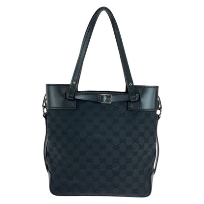 Gucci Tote Bag 107757 Gg Canvas, Leather Black Silvermetal Tote Bag Shoulder Bag Women