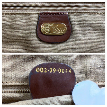 Gucci Tote Bag 002 39 0044 Gg Supreme Canvas, Leather Brown Gold Metal Tote Bag Shoulder Bag Old