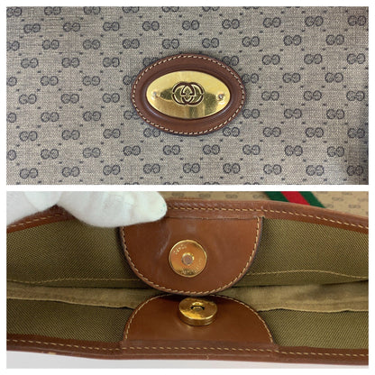 Gucci Tote Bag 002 39 0044 Gg Supreme Canvas, Leather Brown Gold Metal Tote Bag Shoulder Bag Old