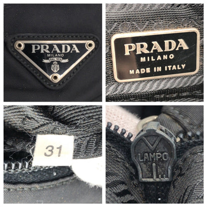 Prada Tote Bag Nylon Black Black Tote Bag Shoulder Bag Handbag Test Triangular Logo Women